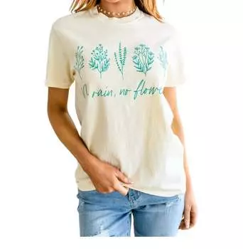 Футболка No Rain No Flowers белого цвета 123 Amore