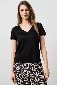 Футболка Noel с заостренным воротником Vila, черный