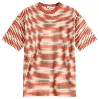 Футболка Norse Projects Johannes Spaced Stripe T-Shirt, цвет Red Ochre