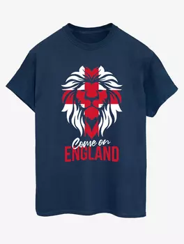 Футболка NW2 England Football Slogan для взрослых с принтом темно-синего цвета George., нави