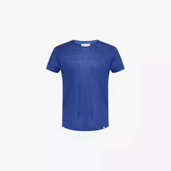 Футболка Ob-T из льняного джерси с круглым вырезом Orlebar Brown, синий