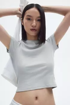 Футболка облегающая фигуру H&M, бирюзовый