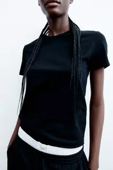 Футболка, облегающая фигуру H&M, черный