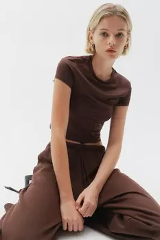 Футболка, облегающая фигуру H&M, коричневый