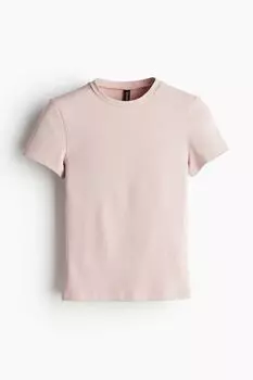 Футболка, облегающая фигуру H&M, розовый