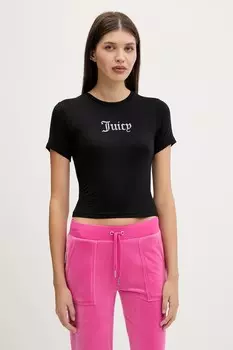 Футболка облегающая прозрачная Juicy Couture, черный