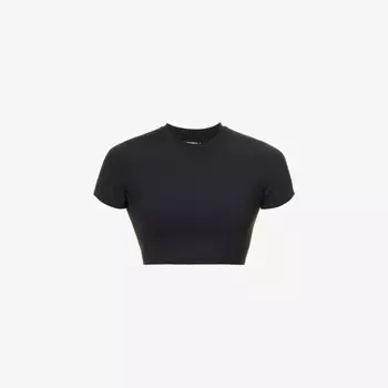 Футболка облегающая, укороченная, из эластичной ткани Adanola, черный