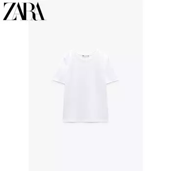 Футболка облегающая Zara женская, белый