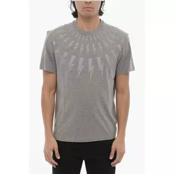 Футболка облегающего кроя FAIRISLE THUNDERBOLT Neil Barrett, Gray
