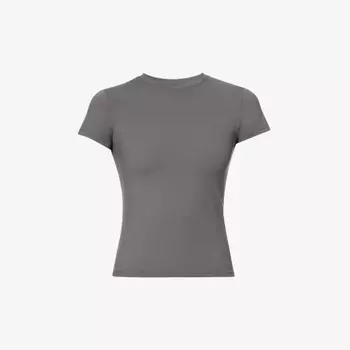 Футболка облегающего кроя из эластичной ткани с логотипом Adanola, серый