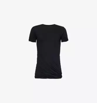 Футболка облегающего кроя из хлопкового джерси с двойной сборкой Rick Owens, черный
