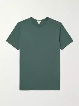 Футболка облегающего кроя из хлопкового джерси SUNSPEL, зеленый