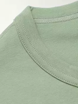 Футболка облегающего кроя из хлопкового трикотажного джерси стретч-хлопка TOM FORD, зеленый