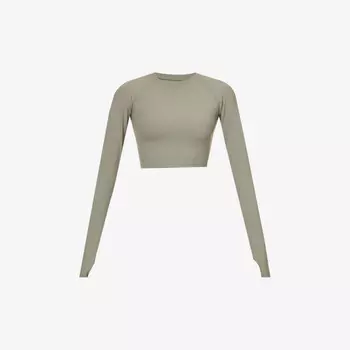 Футболка облегающего кроя с длинными рукавами из эластичной ткани Adanola, зеленый