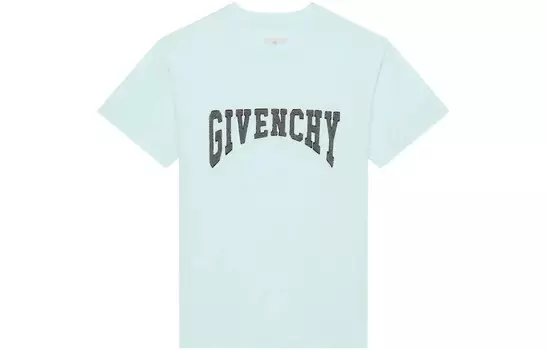 Футболка облегающего кроя с нашивками Givenchy, светло-голубой