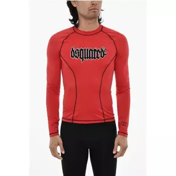 Футболка облегающего спортивного кроя с готическим принтом Dsquared2, Red