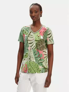 Футболка обычного кроя 11105096 Olsen, зеленый