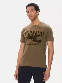 Футболка обычного кроя 251TS2405J641 Aeronautica Militare, хаки