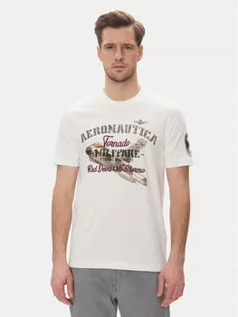 Футболка обычного кроя 251TS2406J641 Aeronautica Militare, белый