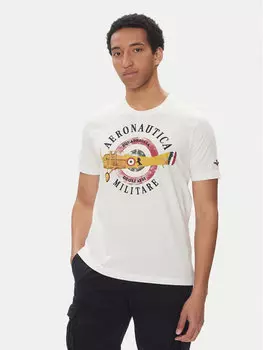 Футболка обычного кроя 251TS2414J641 Aeronautica Militare, белый
