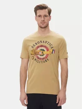 Футболка обычного кроя 251TS2414J641 Aeronautica Militare, бежевый