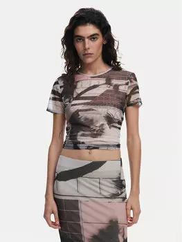 Футболка обычного кроя 25SWTK99 Desigual, черный