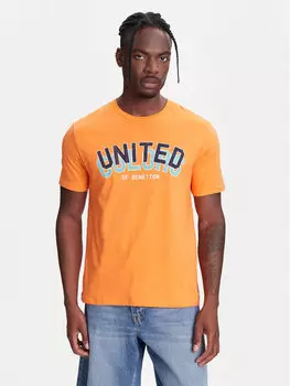 Футболка обычного кроя 3I1XU1096 United Colors Of Benetton, оранжевый