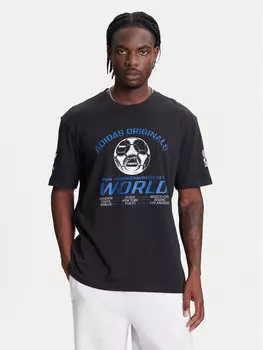 Футболка обычного кроя 90s Football Graphic JX3064 Adidas, черный