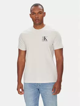 Футболка обычного кроя Abstract Graphic LV04RC853G Calvin Klein, экрю