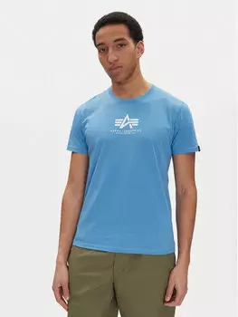 Футболка обычного кроя Basic 118533 Alpha Industries, синий