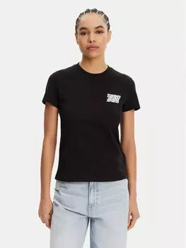 Футболка обычного кроя Bubble DW0DW21338 Tommy Jeans, черный