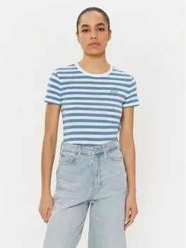 Футболка обычного кроя C_Esla_Striped 50504192 Boss, синий