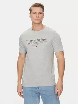 Футболка обычного кроя Center Stack MW0MW38621 Tommy Hilfiger, серый