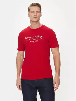 Футболка обычного кроя Center Stack MW0MW38621 Tommy Hilfiger, красный