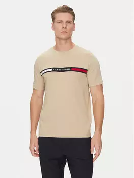 Футболка обычного кроя Chest Insert MW0MW36498 Tommy Hilfiger, бежевый