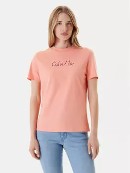 Футболка обычного кроя Classic Logo LV047C854G Calvin Klein Jeans, оранжевый