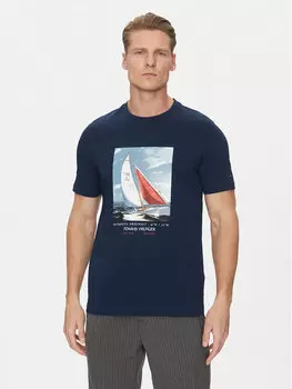 Футболка обычного кроя Color Photo Print MW0MW38615 Tommy Hilfiger, синий