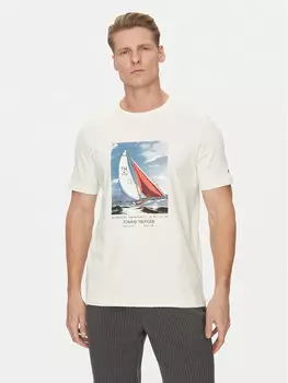 Футболка обычного кроя Color Photo Print MW0MW38615 Tommy Hilfiger, бежевый