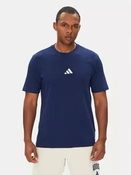 Футболка обычного кроя Essentials Small Logo JF1093 Adidas, синий