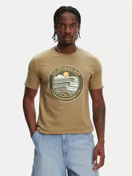 Футболка обычного кроя Ev Three Seas Ss EQYZT08051 Quiksilver, хаки