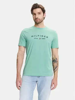 Футболка обычного кроя Fathers Day MW0MW39356 Tommy Hilfiger, зеленый