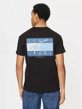 Футболка обычного кроя Flag DM0DM21108 Tommy Jeans, черный
