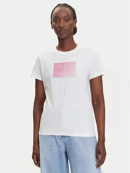 Футболка обычного кроя Gradient Flag DW0DW20905 Tommy Jeans, белый