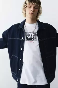 Футболка обычного кроя H&M, белый