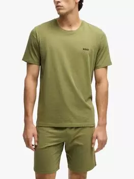 Футболка обычного кроя из эластичного хлопчатобумажного джерси HUGO BOSS, цвет Medium Green