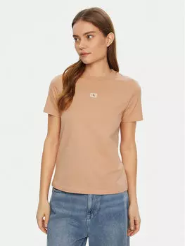 Футболка обычного кроя J20J225084 Calvin Klein Jeans, бежевый