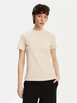 Футболка обычного кроя J20J225256 Calvin Klein Jeans, бежевый