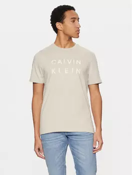 Футболка обычного кроя K10K114156 Calvin Klein, бежевый