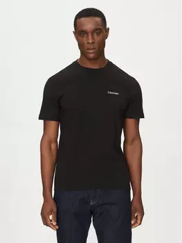 Футболка обычного кроя Linear Box Logo K10K114152 Calvin Klein, черный