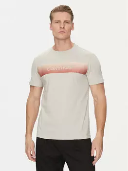 Футболка обычного кроя Linear Ombre K10K114163 Calvin Klein, серый